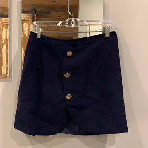 Navy Skirt with gold buttons (M)